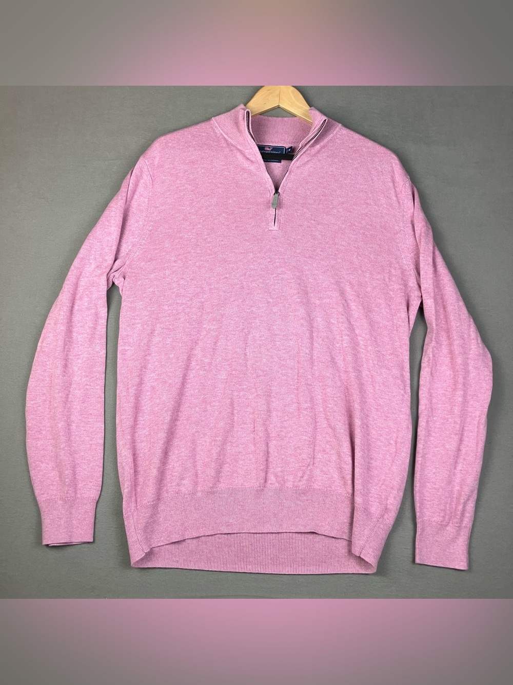 Vineyard Vines Men’s Size M 1/4 Zip Sweater Cashmere Blend Pink Lavender